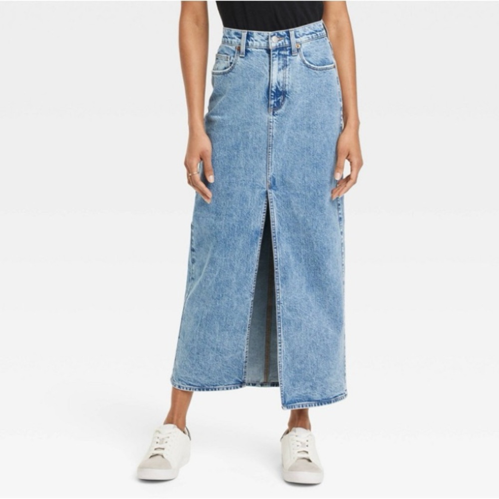 Women's Denim Maxi Skirt - Universal Thread Medium Wash